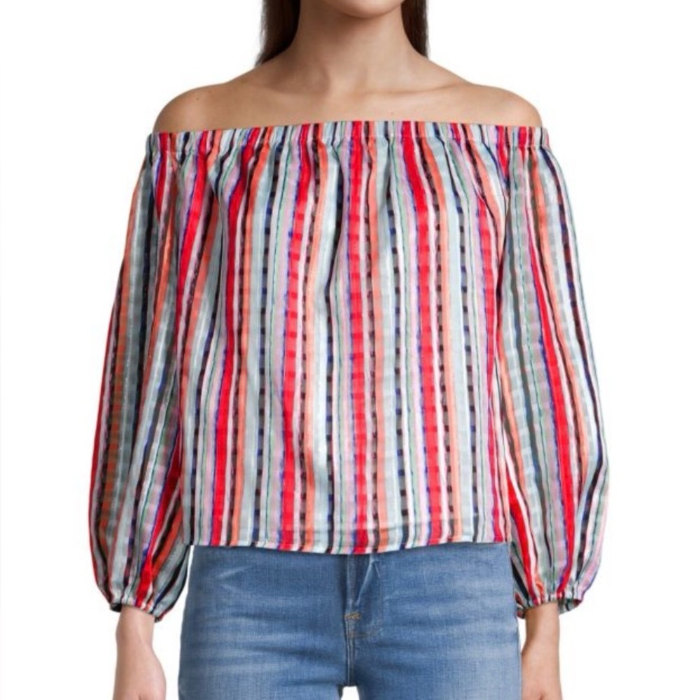 Milly Striped Off-Shoulder Women's Top Size M